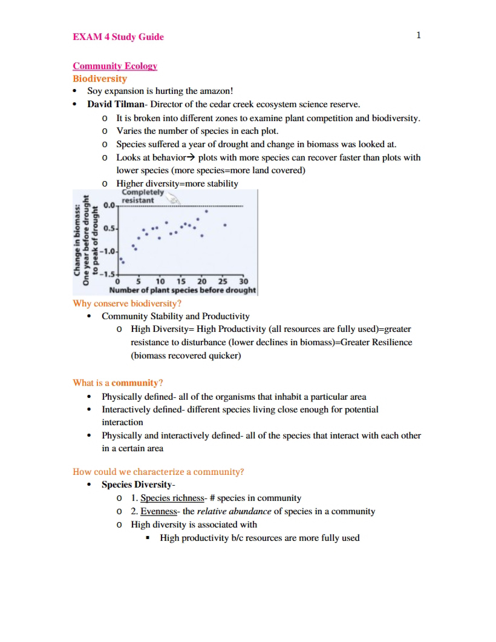 Fourth Exam Study Guide