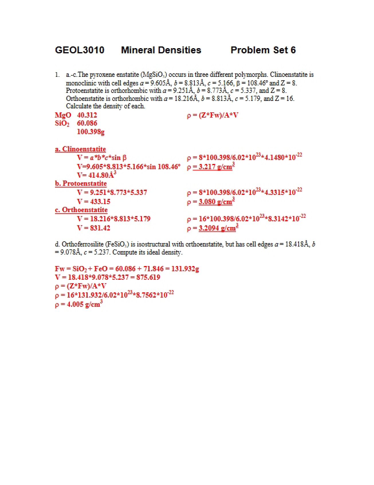Problem Set Number Six (Second Instance)