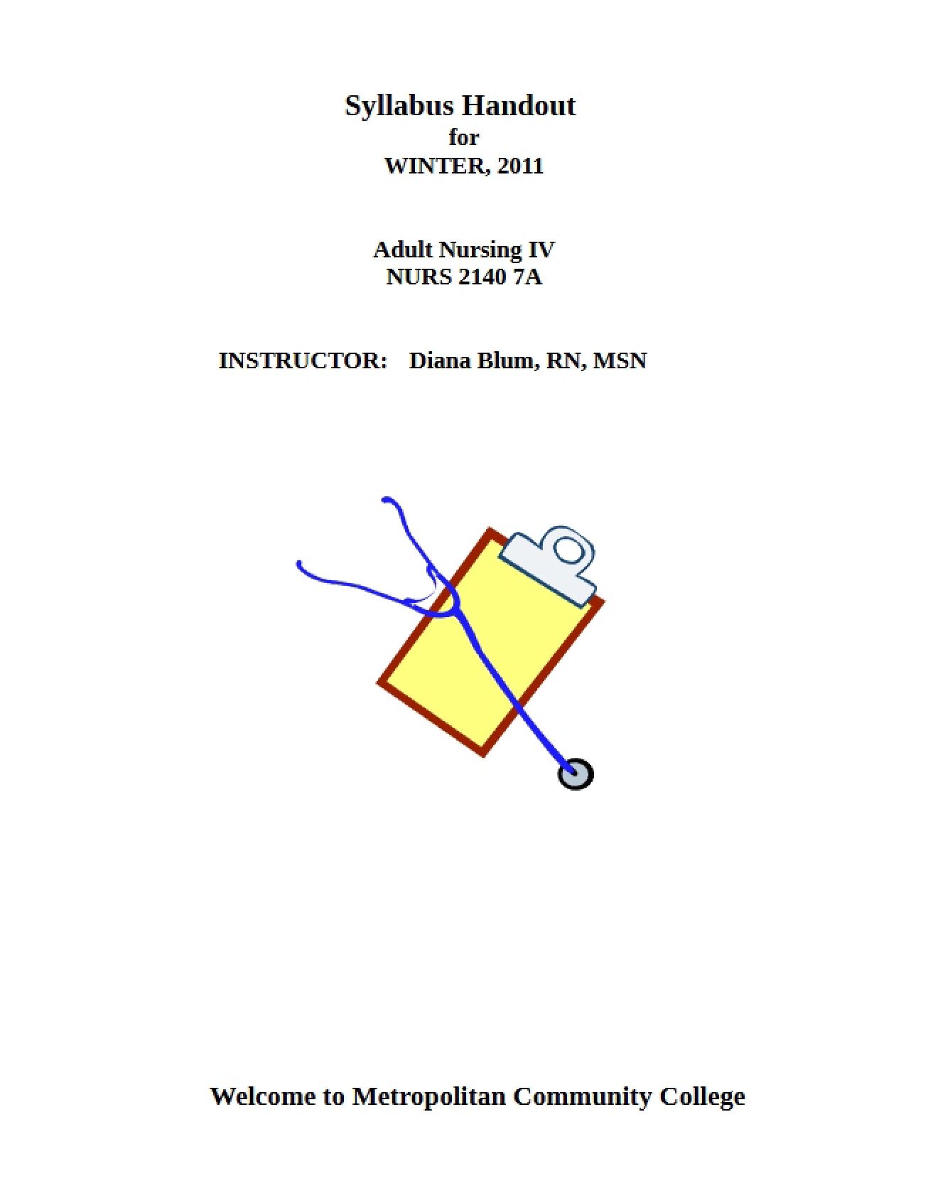 Syllabus for Fundamentals of Geography (Nursing Context)