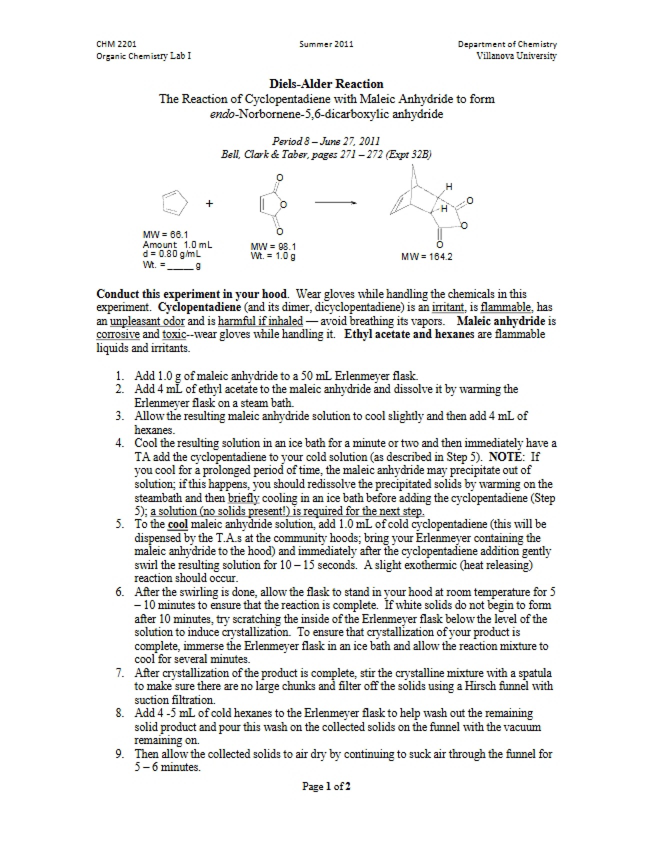 Reaction Diels-Alder