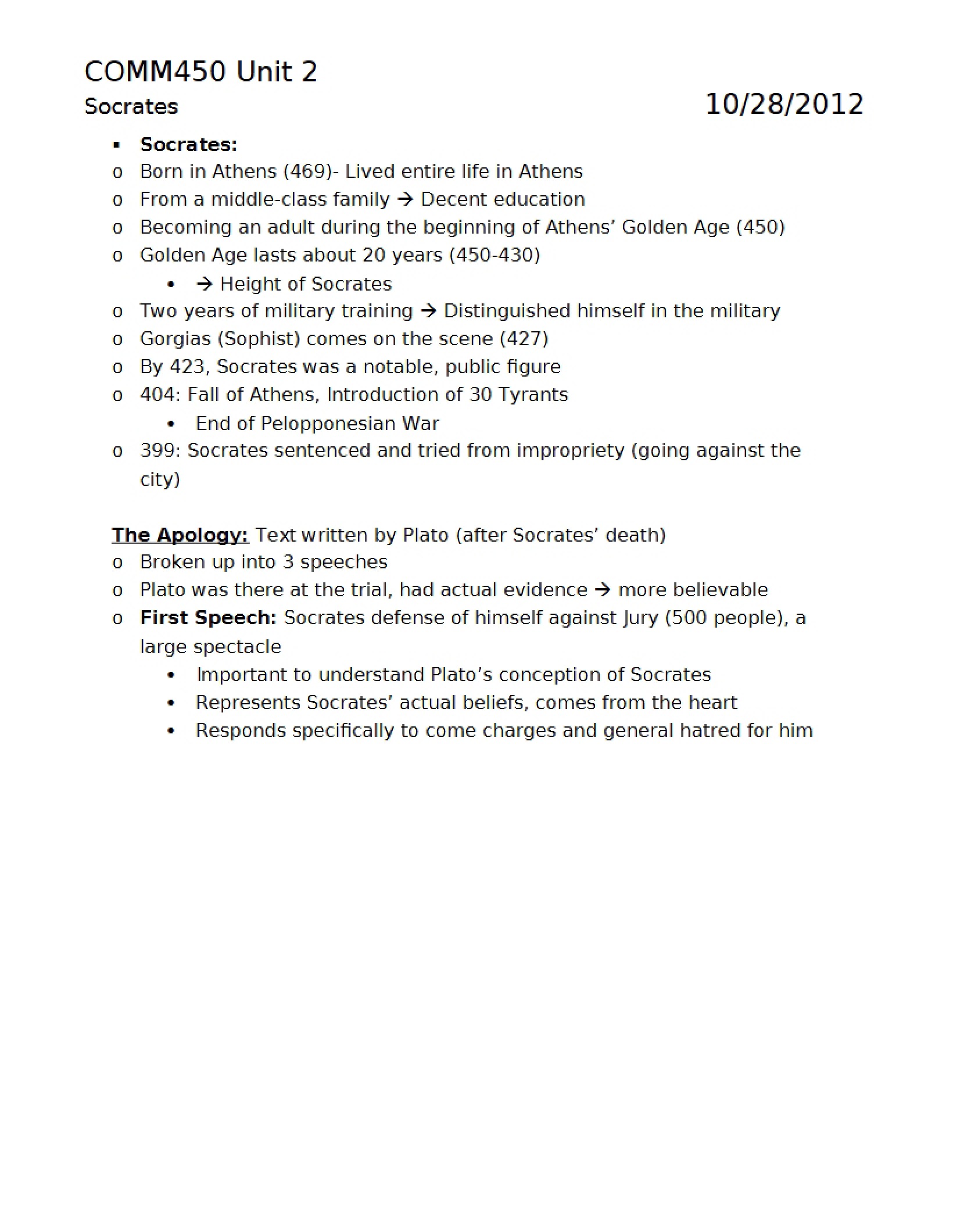 COMM 450 Lecture Notes