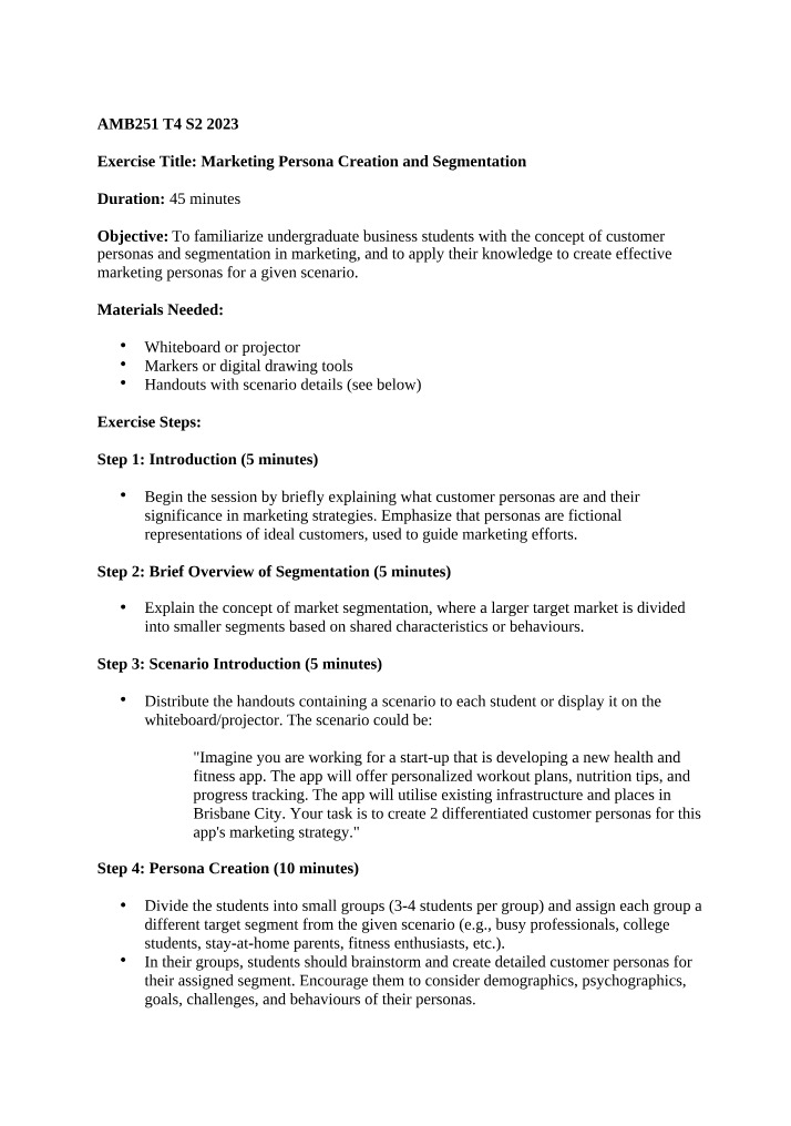 Segmentation and Effective Marketing Personas