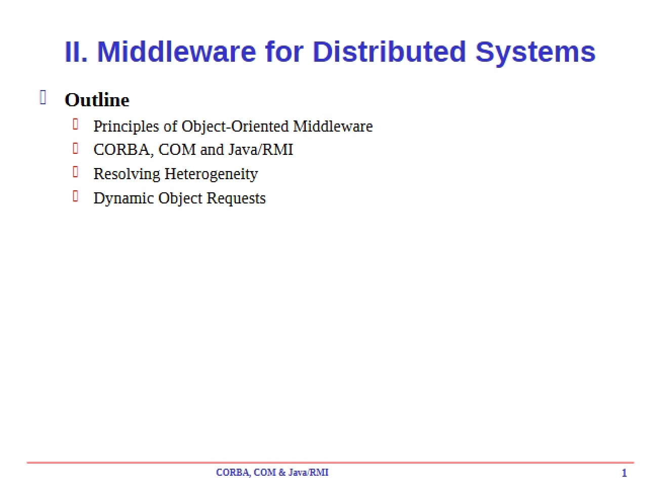 Distributed Systems Middleware