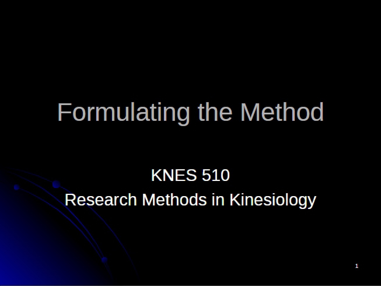 Method Formulation