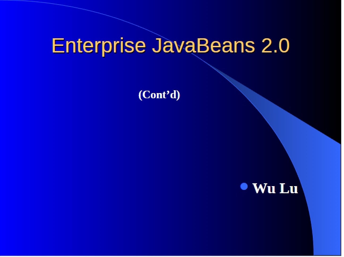 Version 2.0 of Enterprise JavaBeans