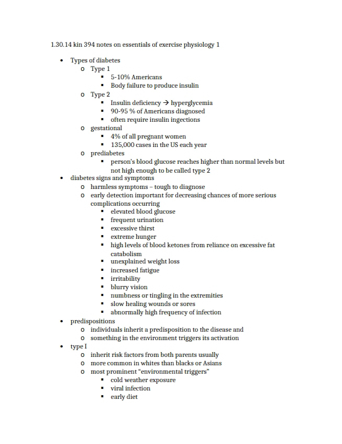Essentials of Exercise Physiology Notes Part 1 (January 30, 2014)