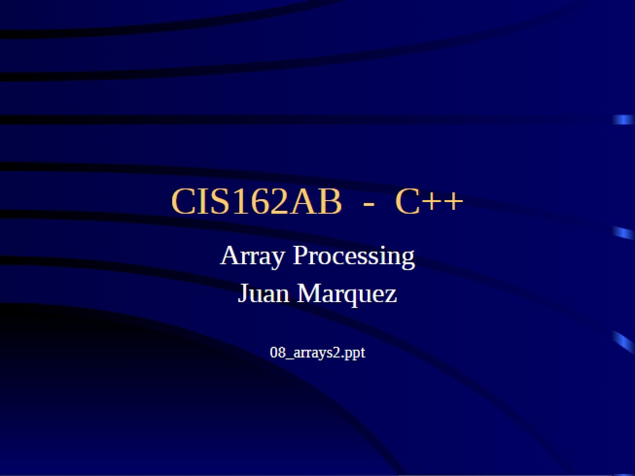 Processing of Arrays