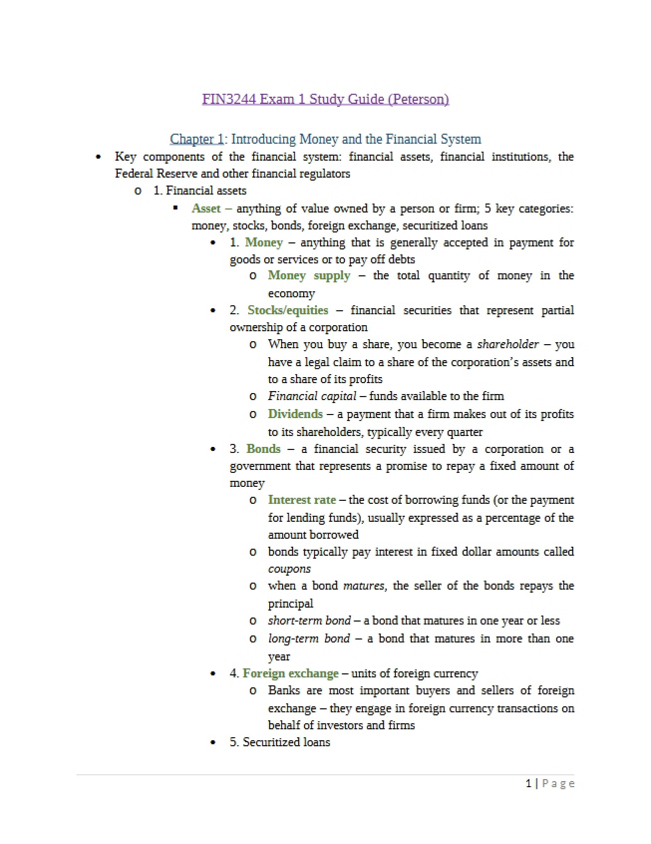 Relationship Between the Financial System and Money