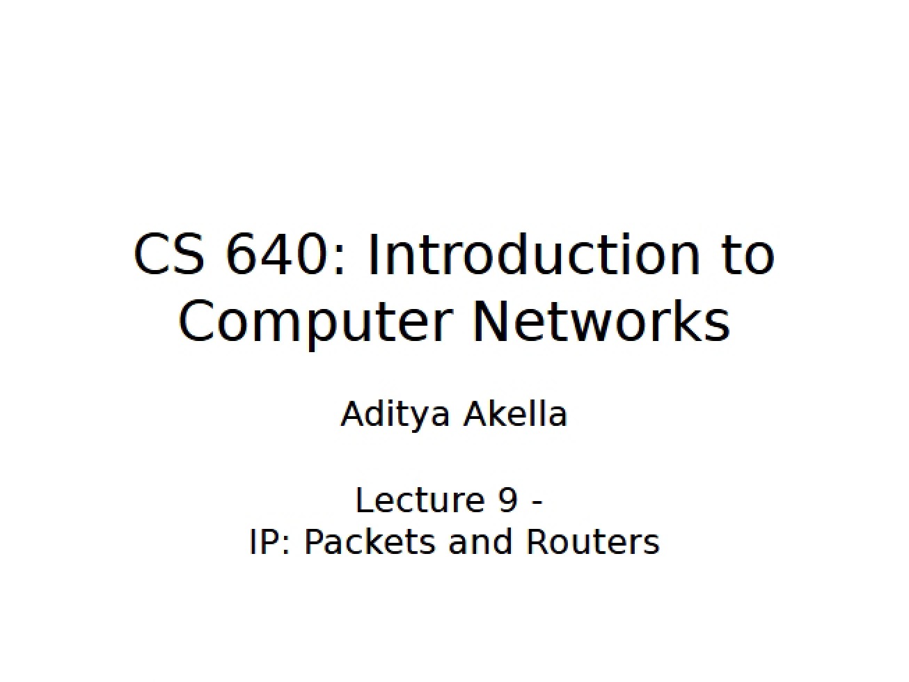 Routers and Packet Data