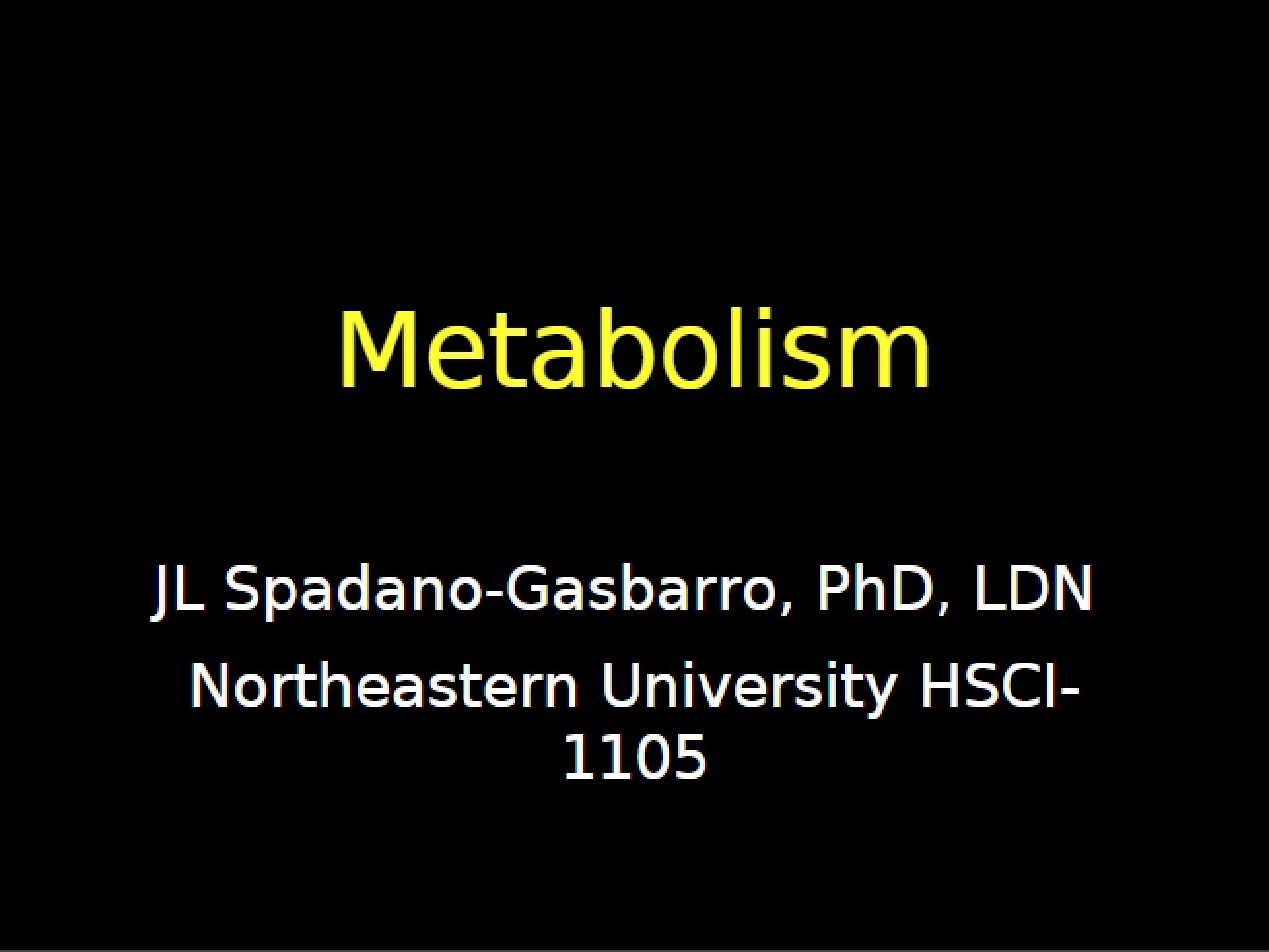Metabolism Overview