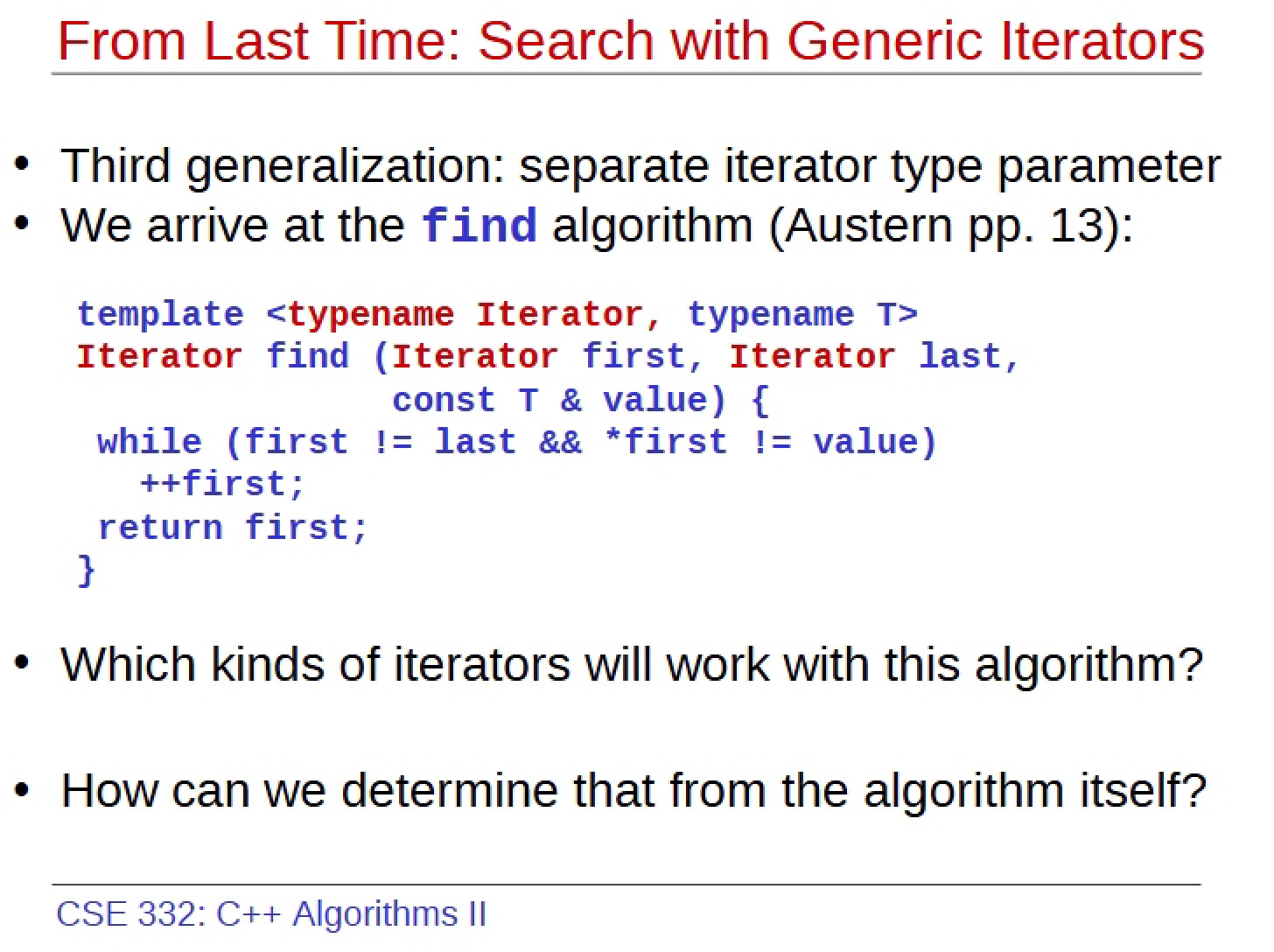 C++ Algorithms (II)