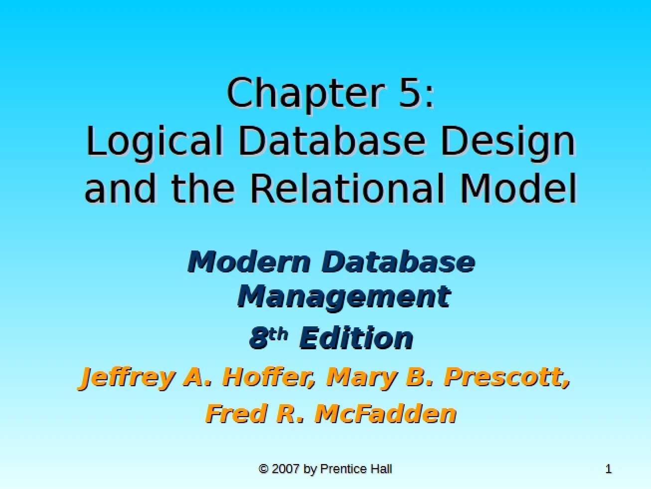 Relational Model and Logical Design of Databases
