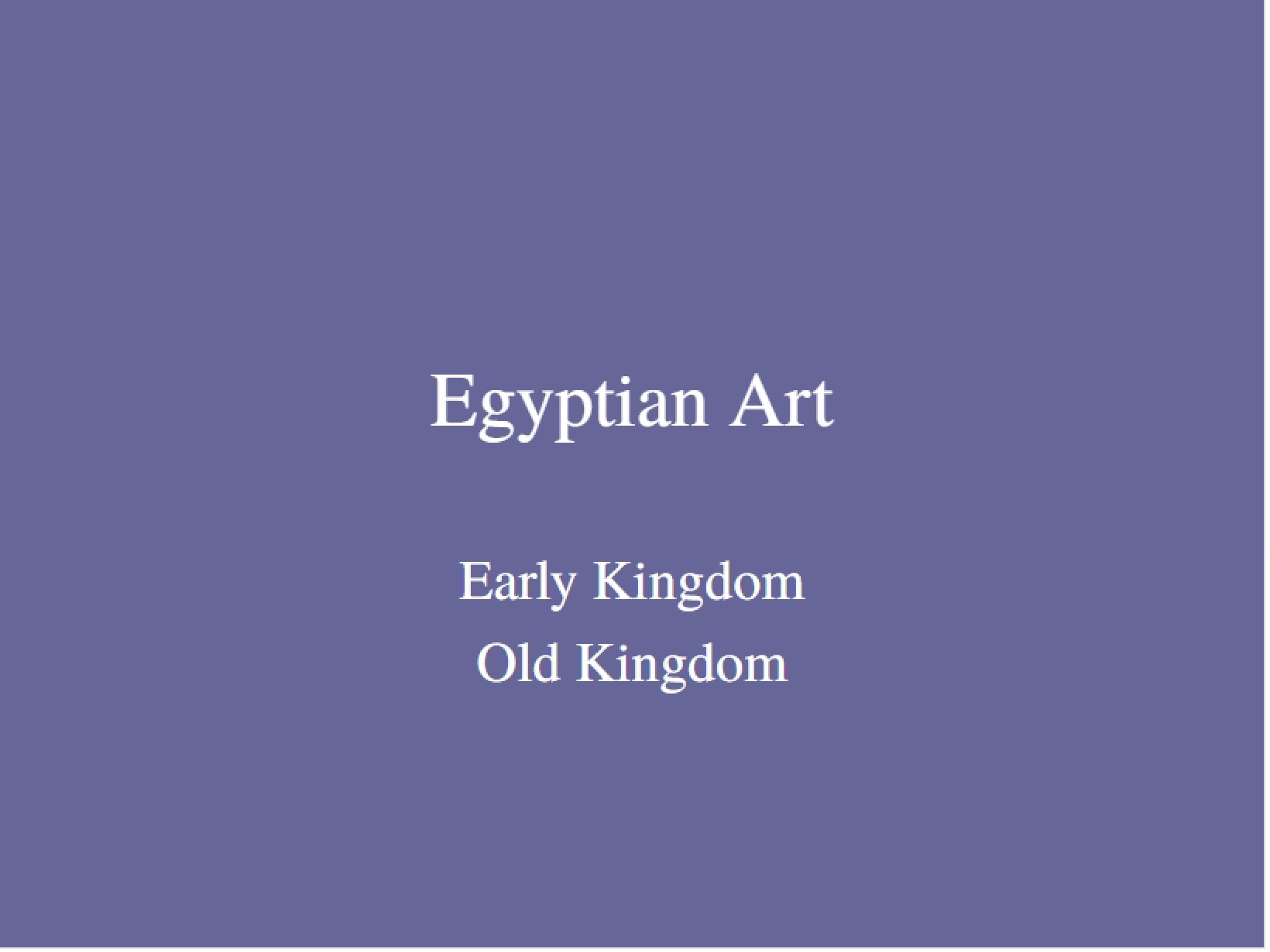Egyptian Art Concepts