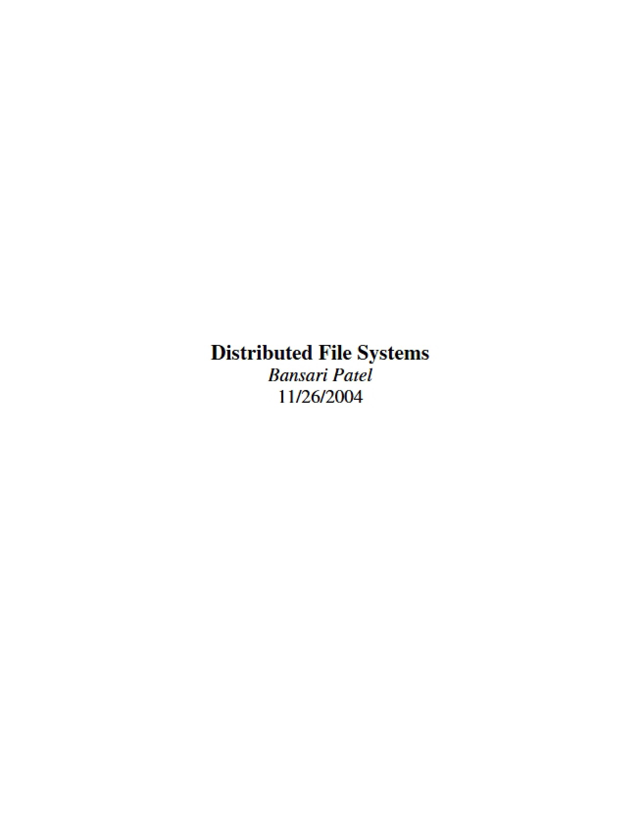 File Systems of Distributed Nature