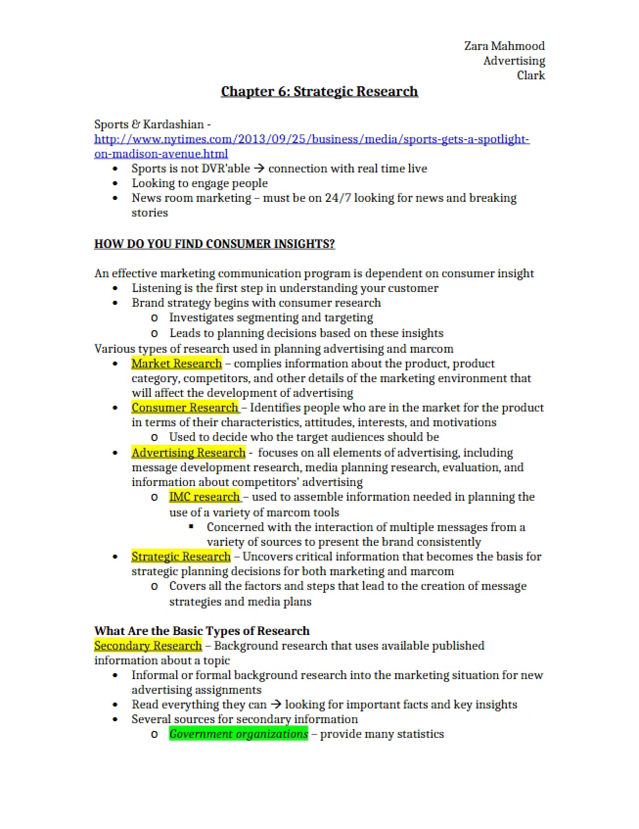 Importance of Strategic Research Chapter 6