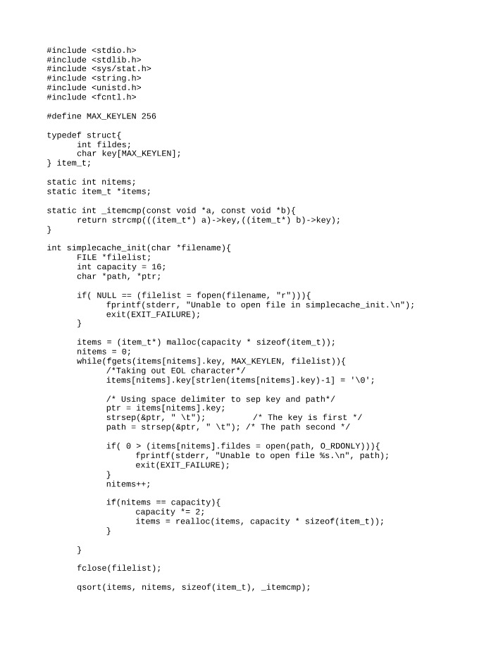CS - Simple Cache Implementation