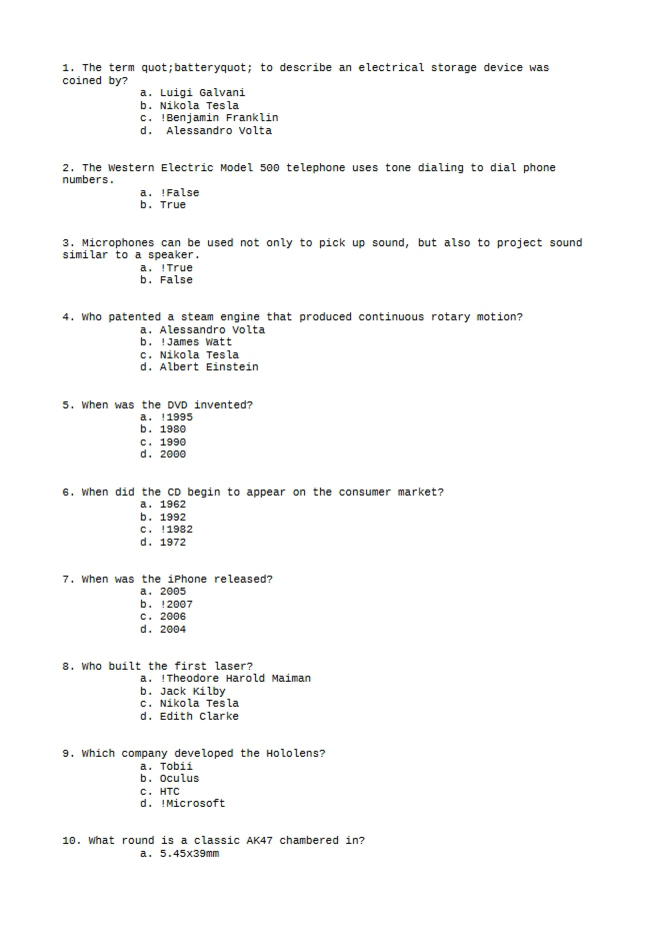 Test Paper