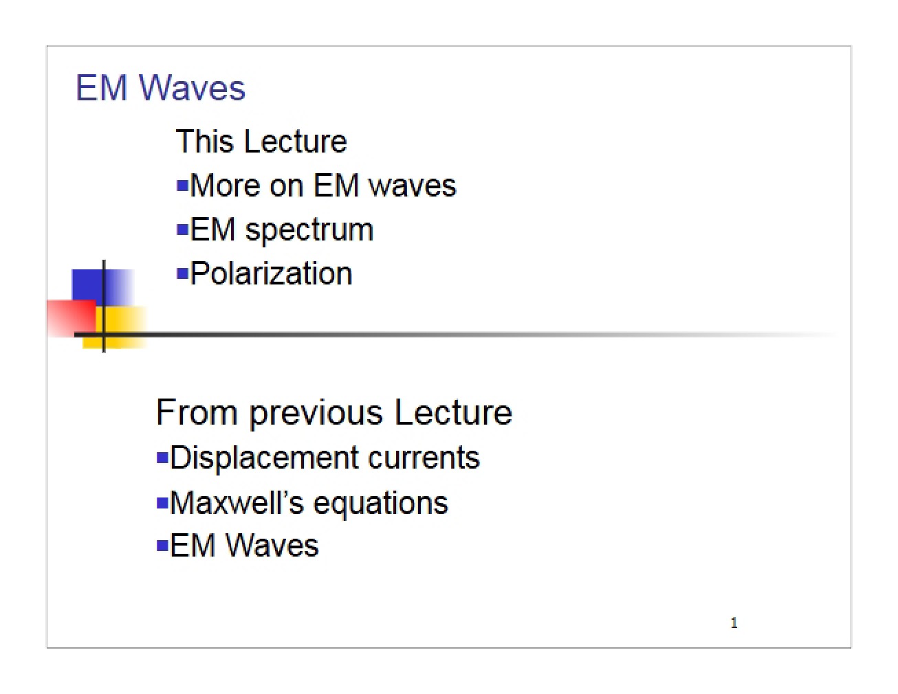Electromagnetic Waves
