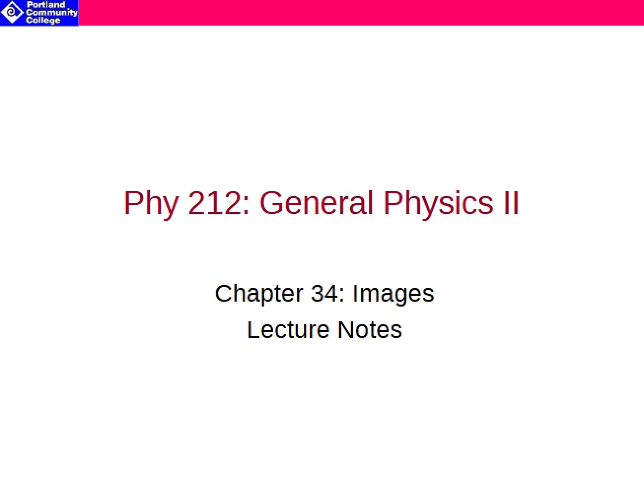 Lecture Notes on Images