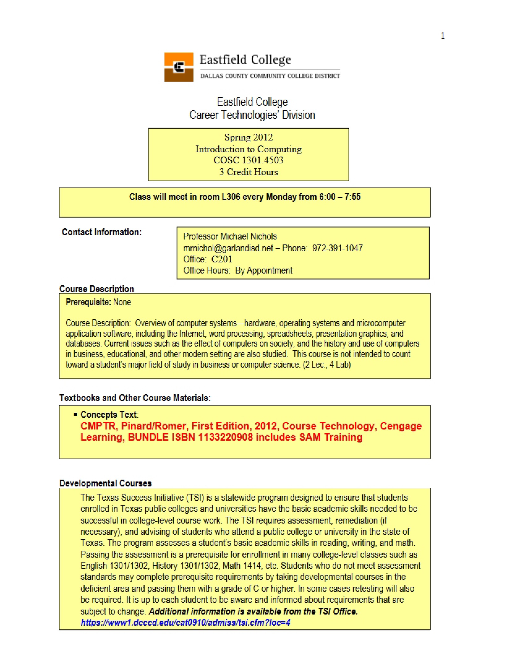 Syllabus - 7 Pages
