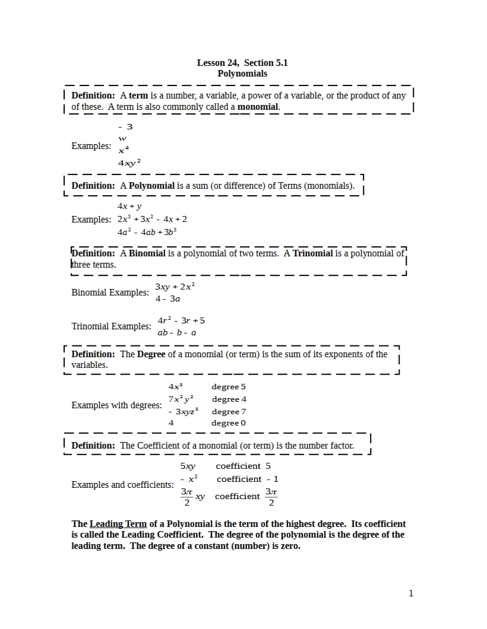 Lesson Twenty-Four Material