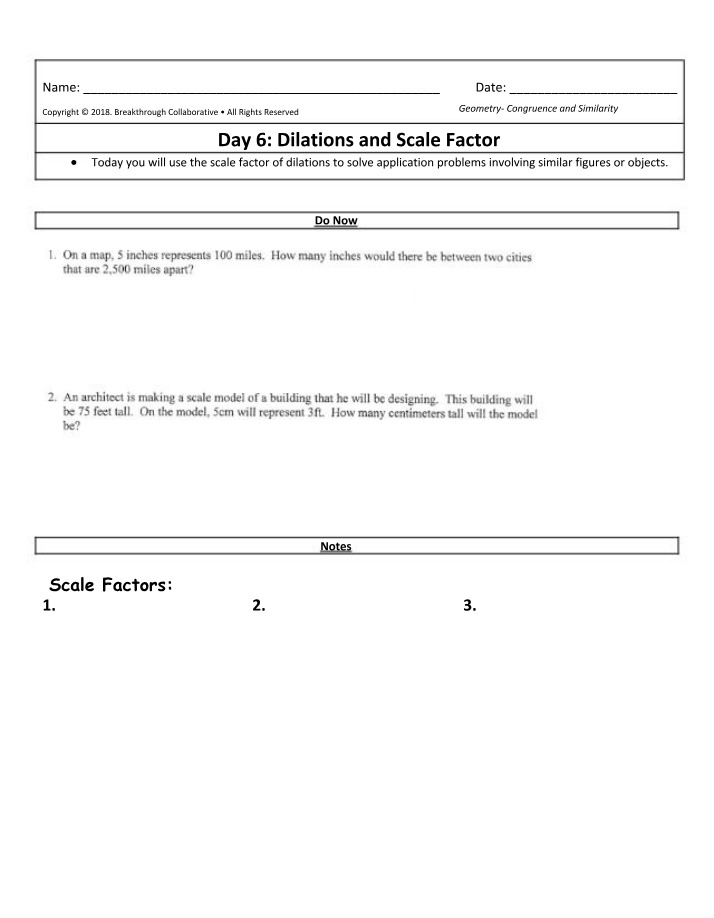 Geometry - Day 6 Handout
