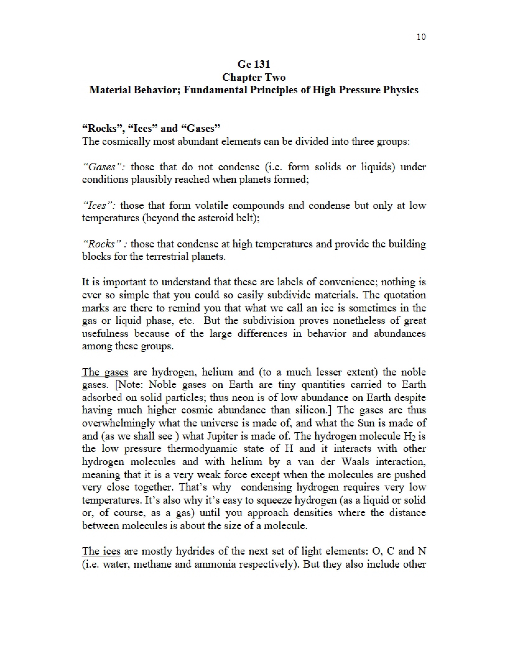 Planetary Structure Course Notes