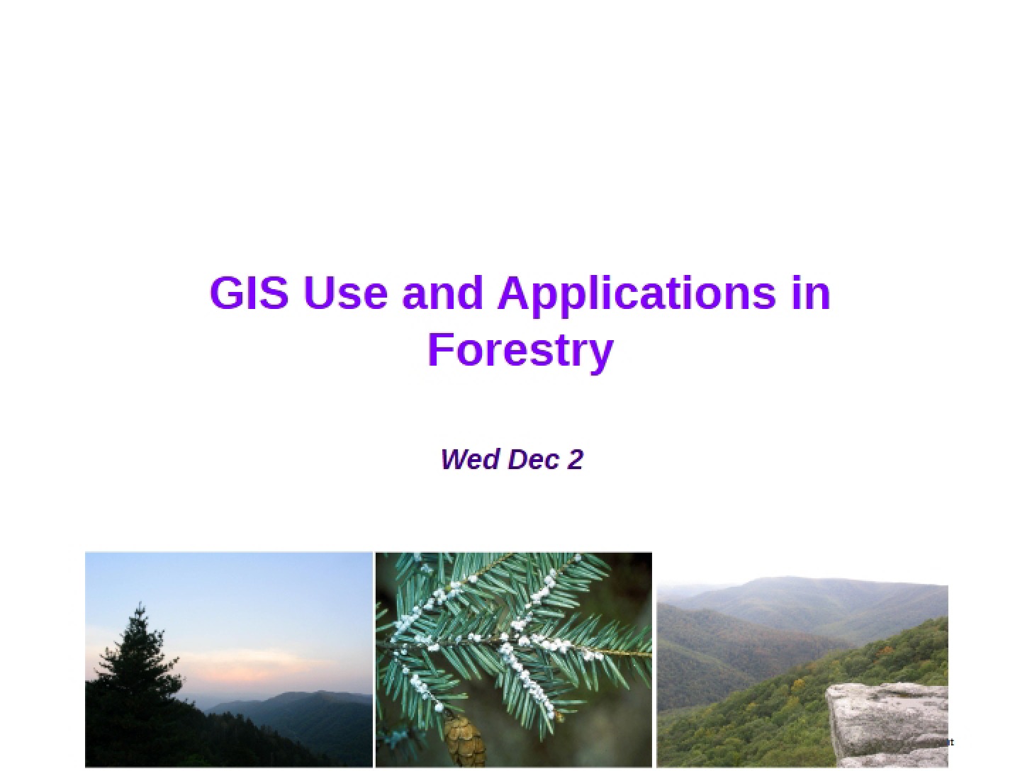 GIS Forestry Applications