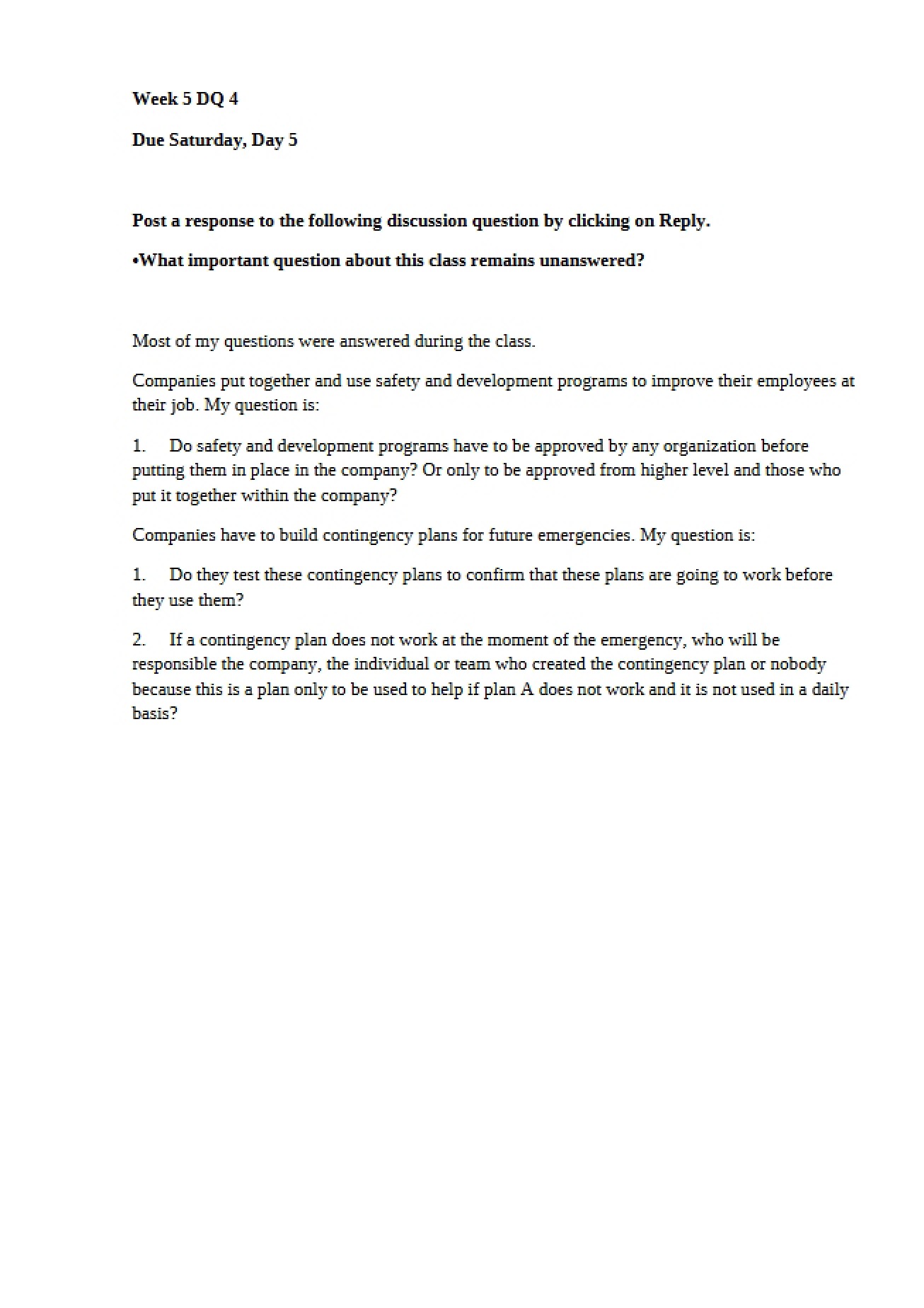 Discussion Question 4 (Week 5)