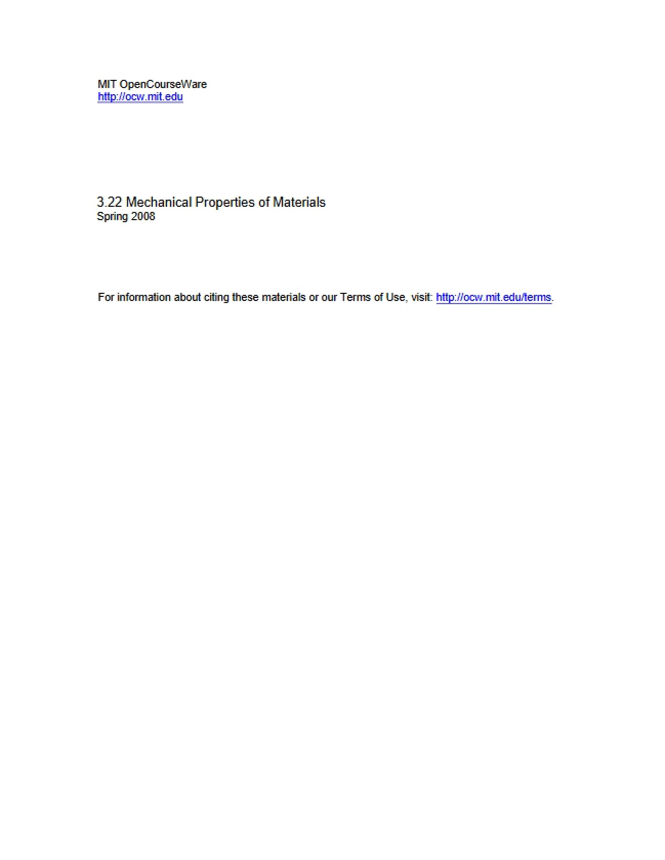 Mechanical Behavior Review