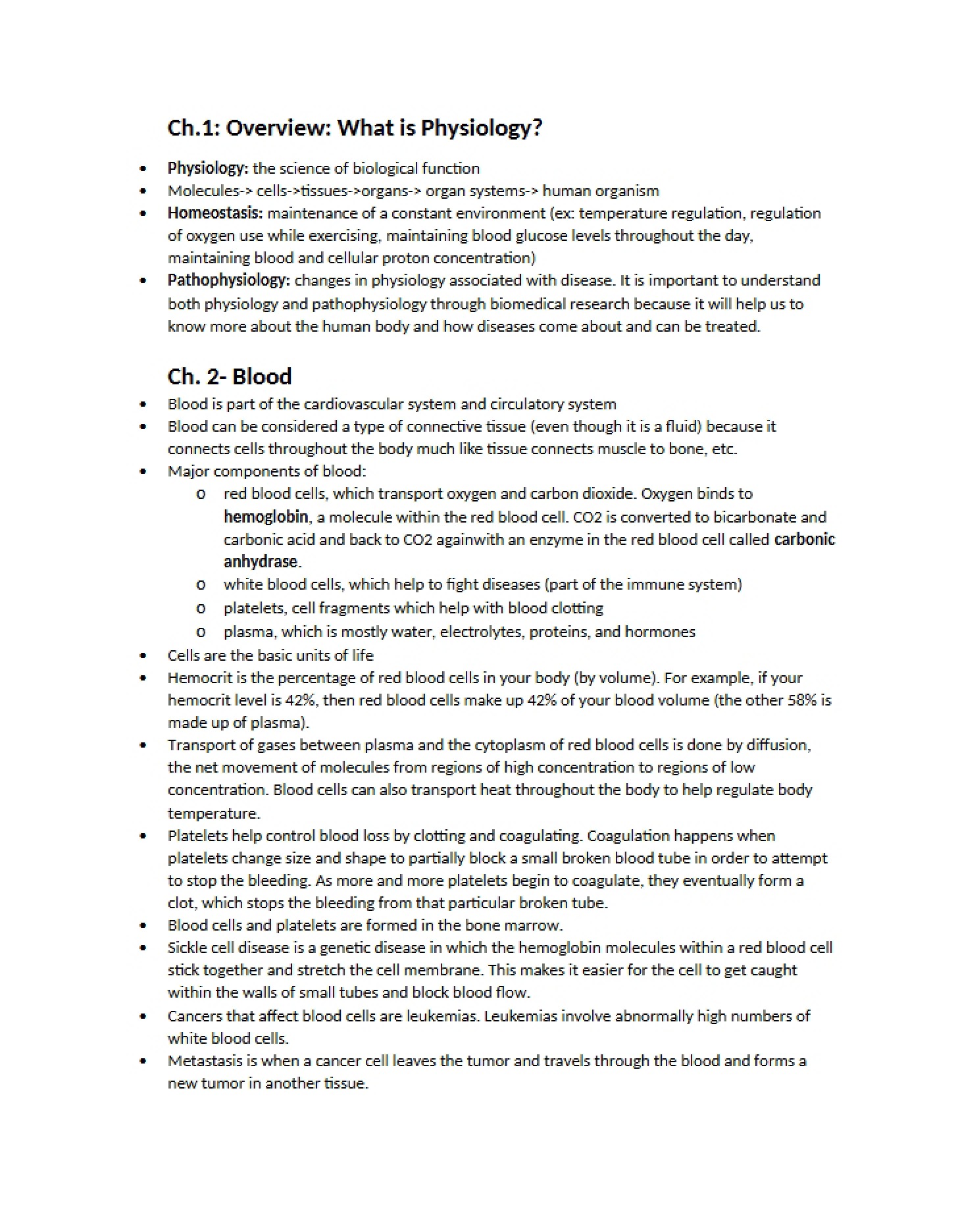 Fundamentals of Biological Physiology
