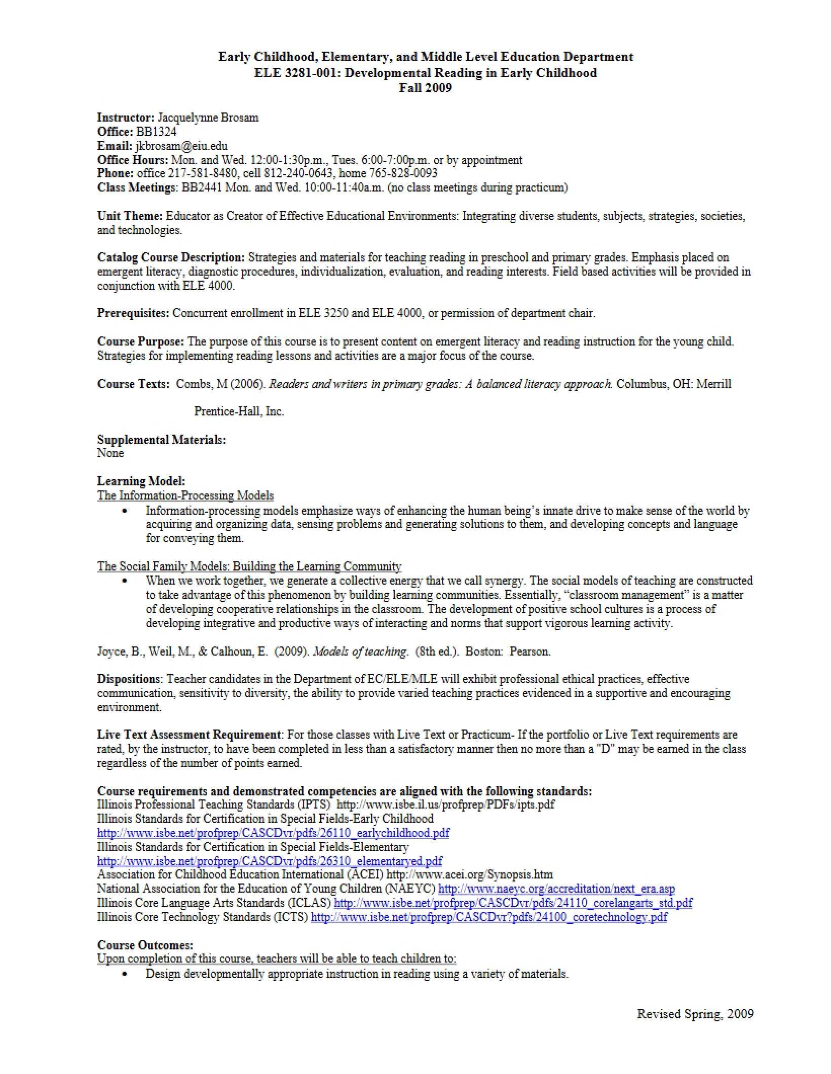 Syllabus - 13 Pages