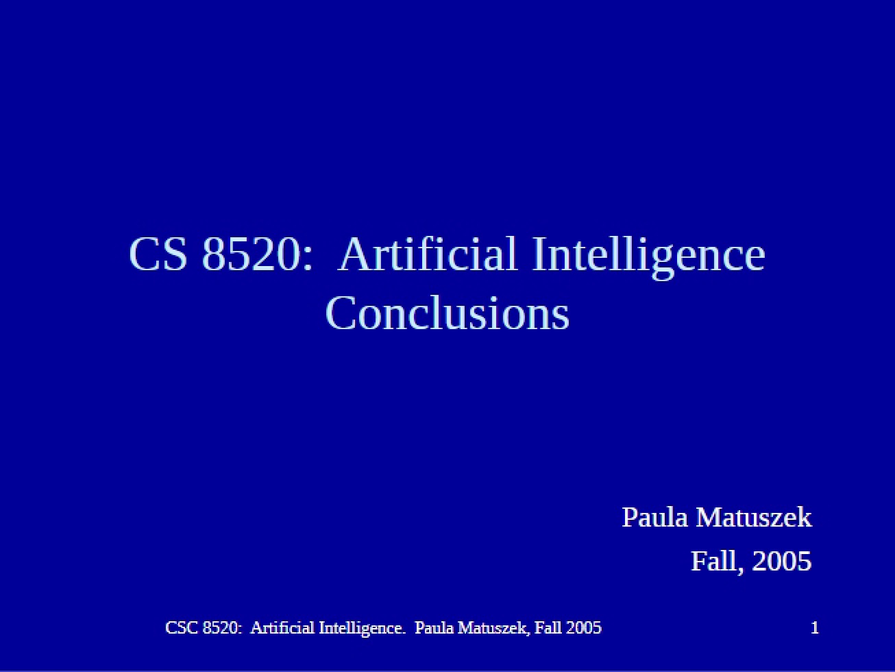 Final Conclusions