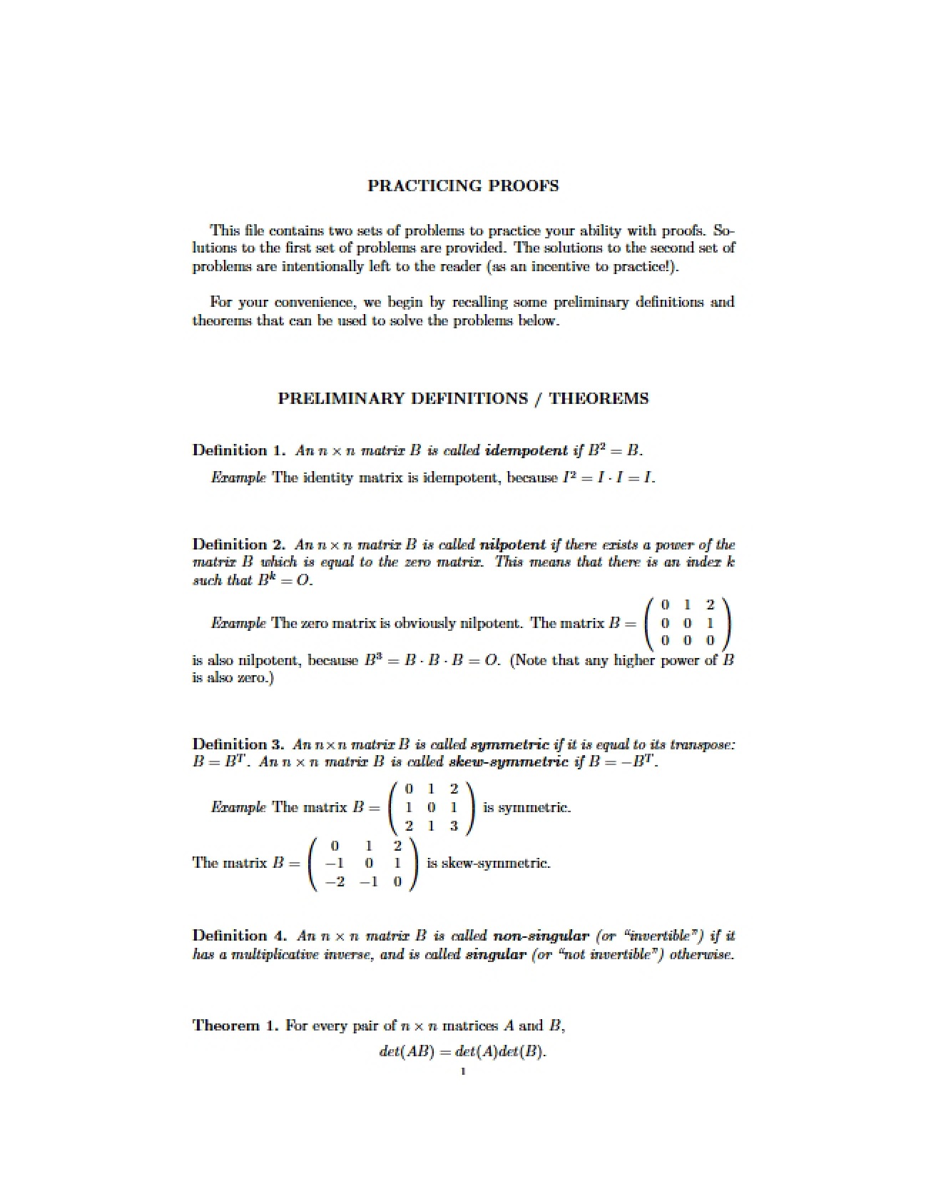Proof Practice Exercises