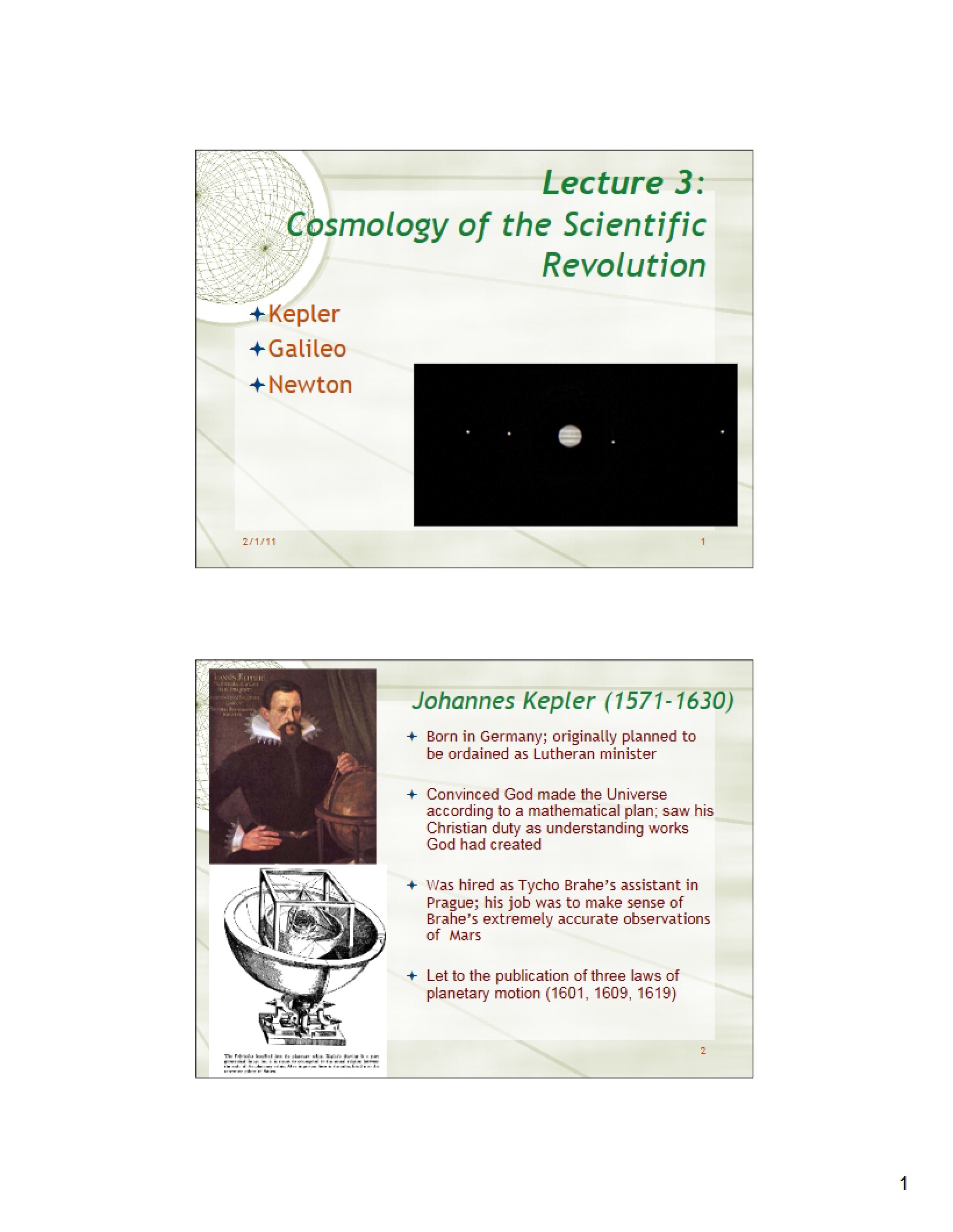 Scientific Revolution Cosmology Lecture 3