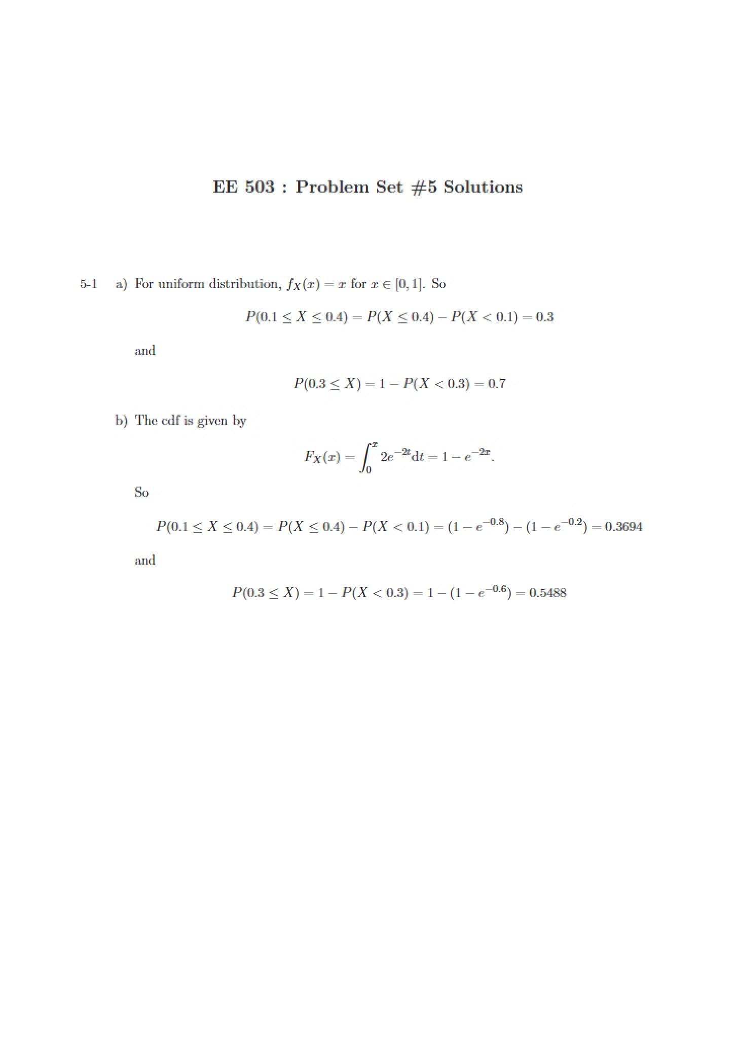 Solutions to Problem Set 5
