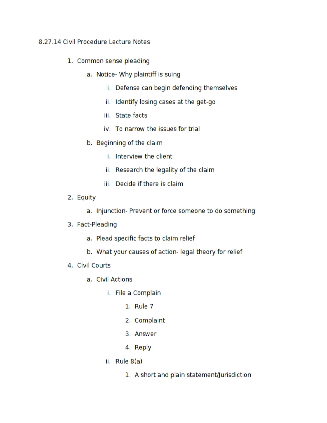 Key Concepts in Civil Procedure