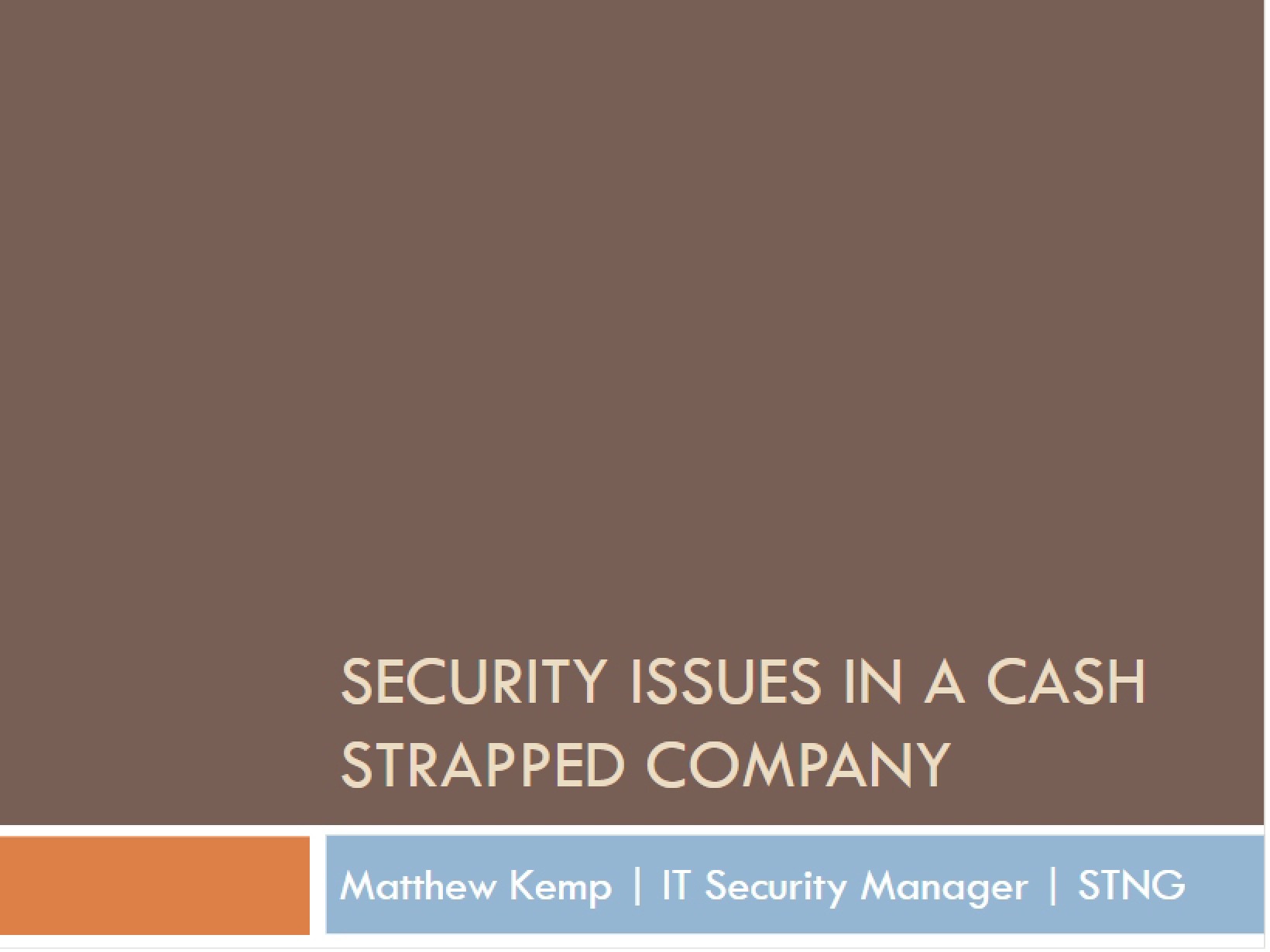 Issues Regarding Security