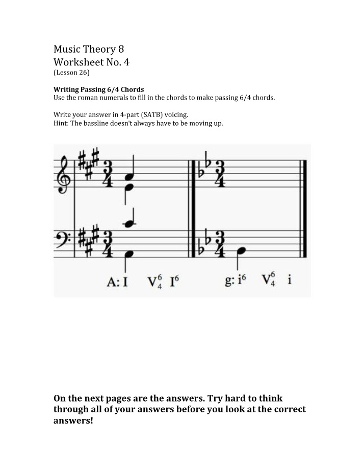 Writing 6-4 Passing Chords
