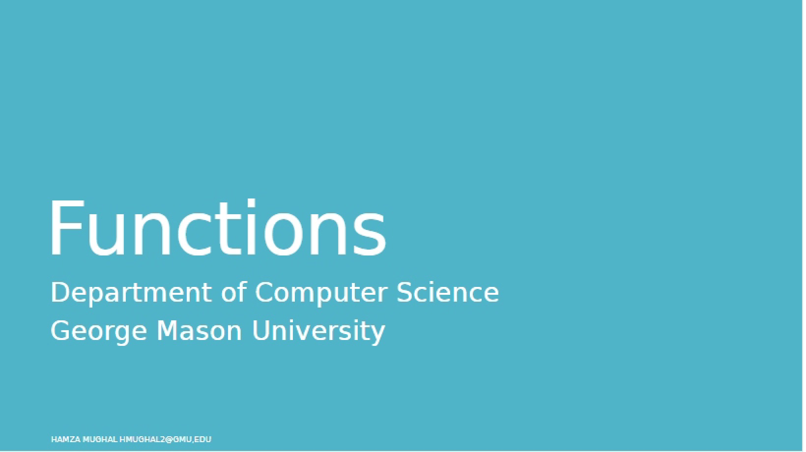 Programming Functions