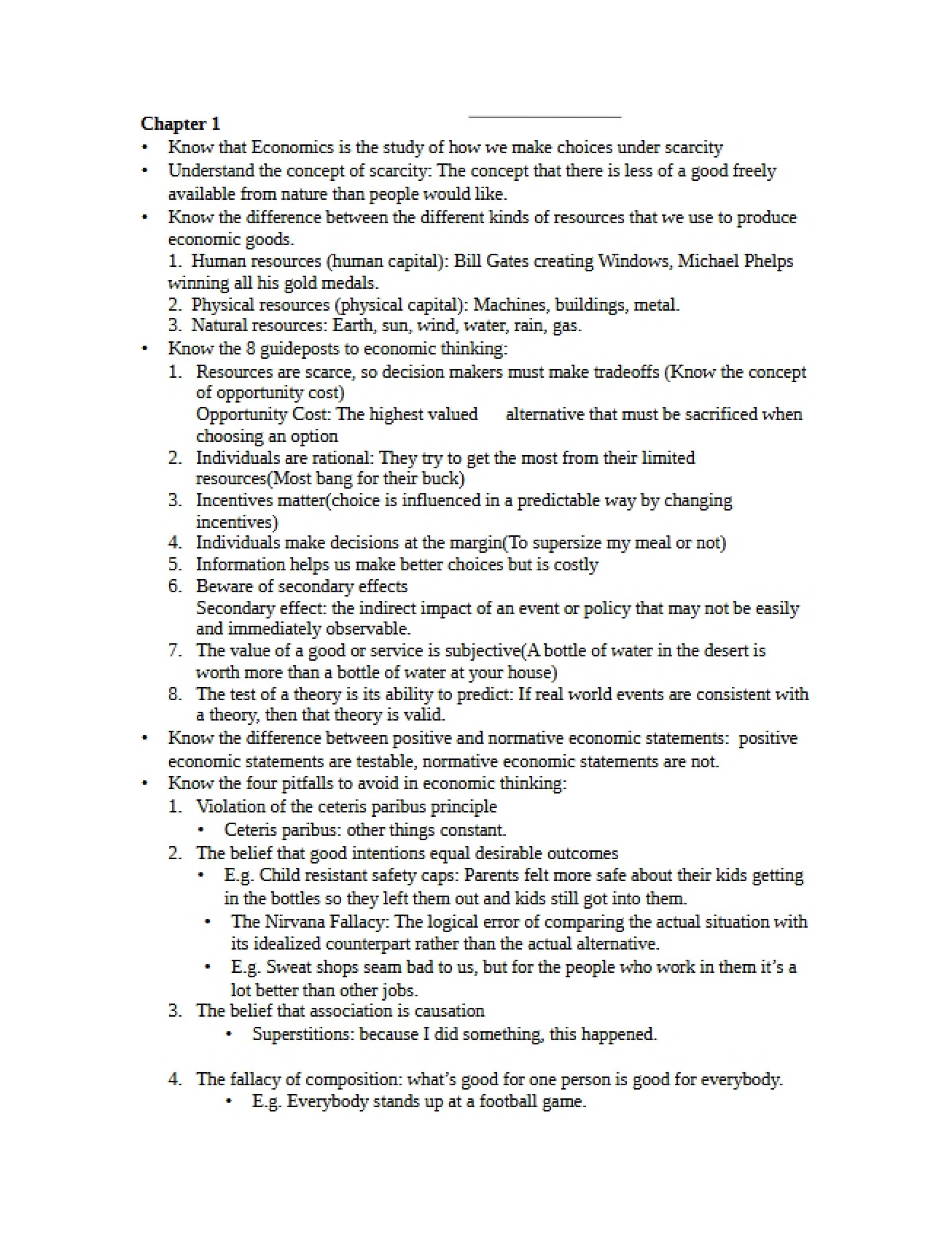 Nineteenth Set of Notes for Chapter One in Macroeconomics