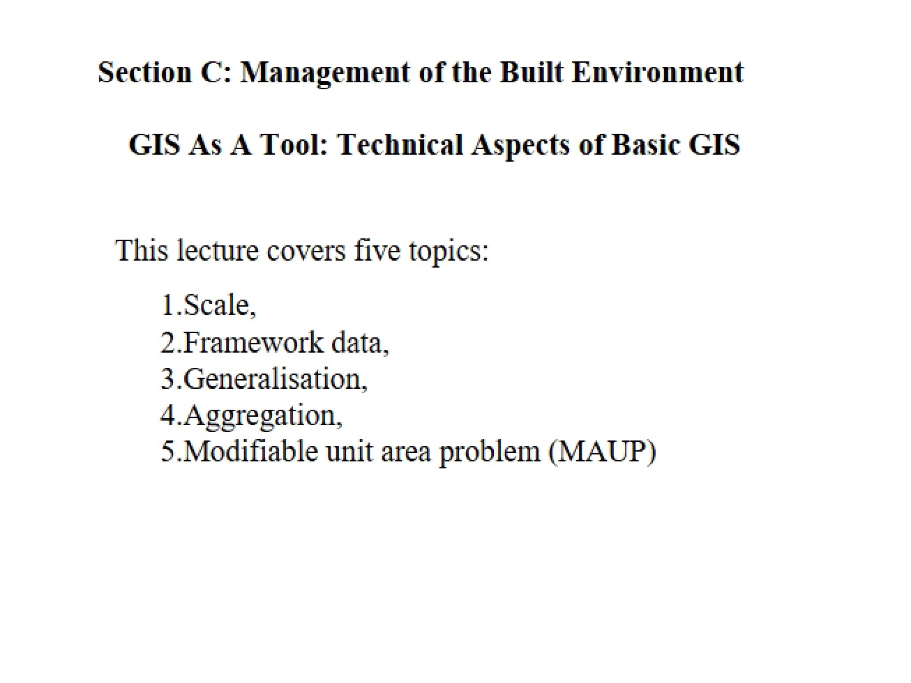 Built Environment Management