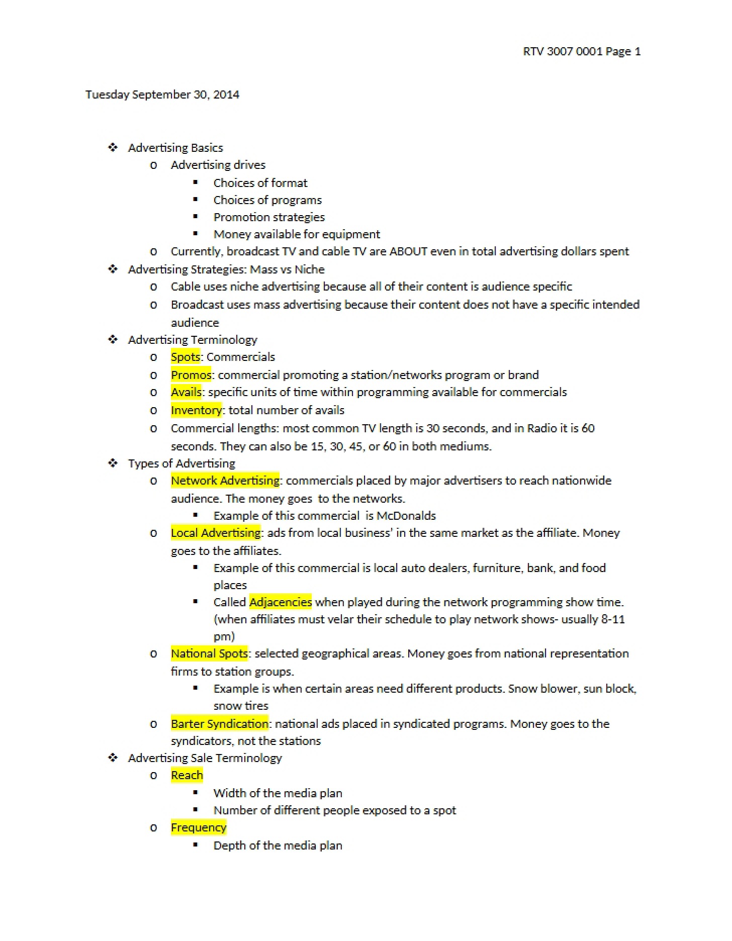 Advertising Principles