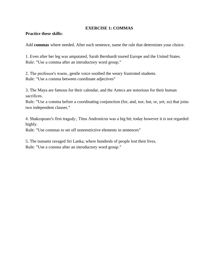 Exercises for the Writing Center