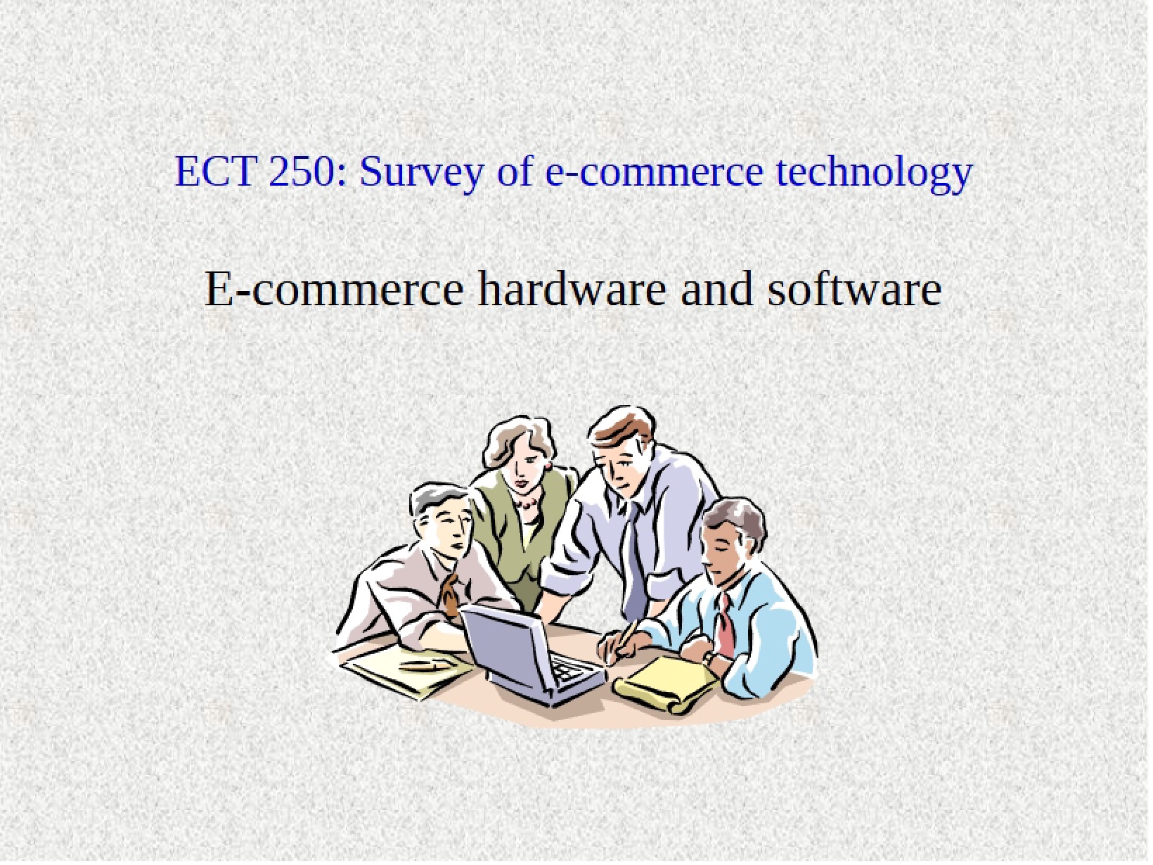 Software and Hardware for E-Commerce