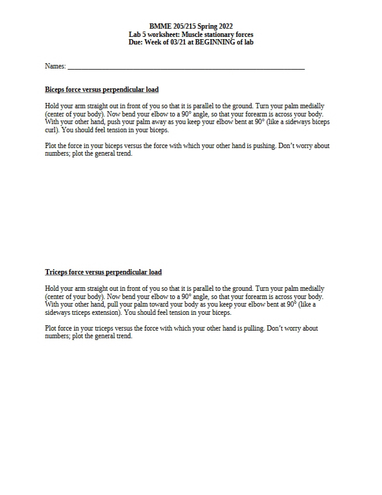 Lab 5 Muscle Stationary Forces
