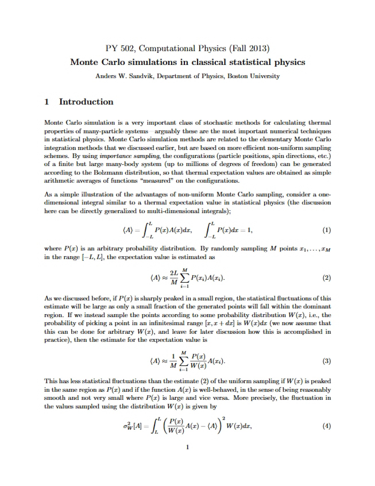 Notes on Computational Physics