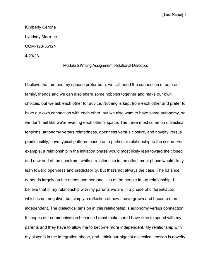 Writing Assignment - Module 5