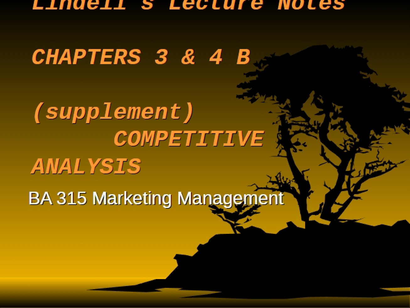 Analysis of Competition