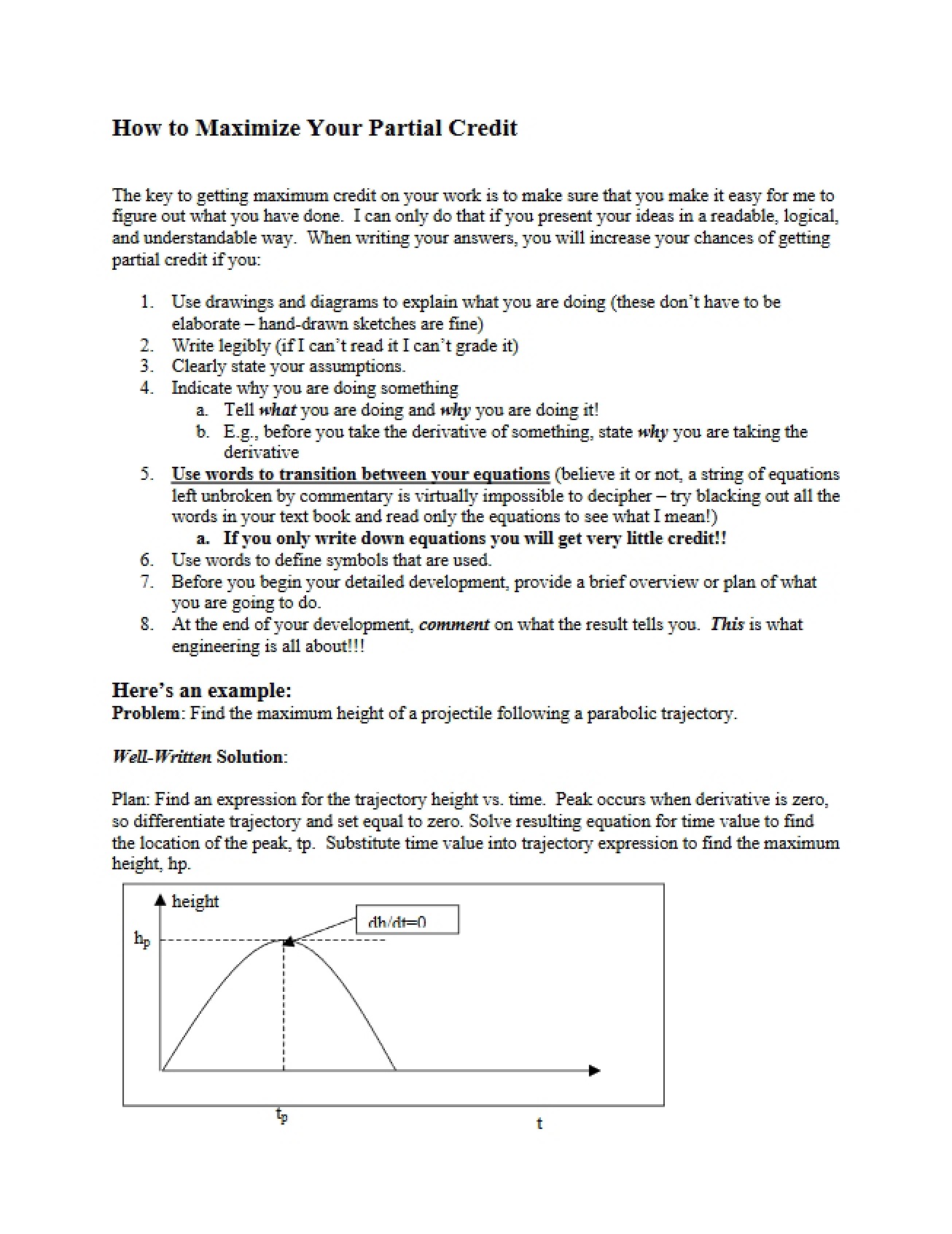 Strategies for Maximizing Partial Credit